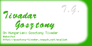 tivadar gosztony business card